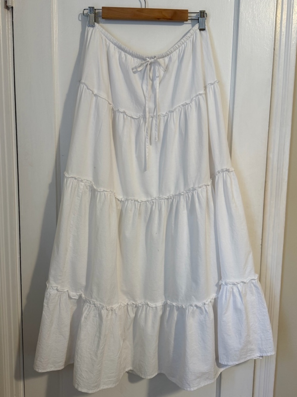 Wild Fable White Tiered Maxi Skirt